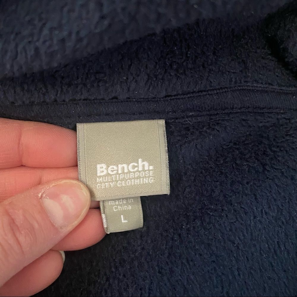 [Bench] Navy Blue Mid Length Fleece Jacket - Size Large‎ - Picture 3 of 6